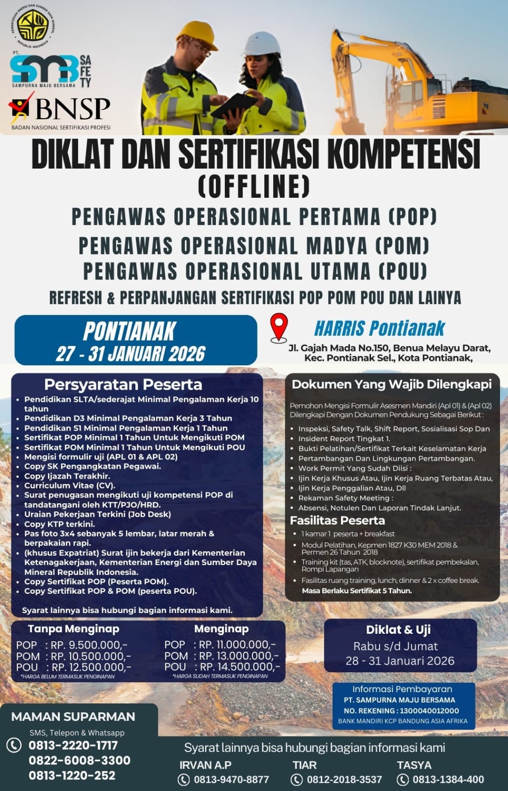 Diklat & Sertifikasi Kompetensi 27 - 31 Januari 2026