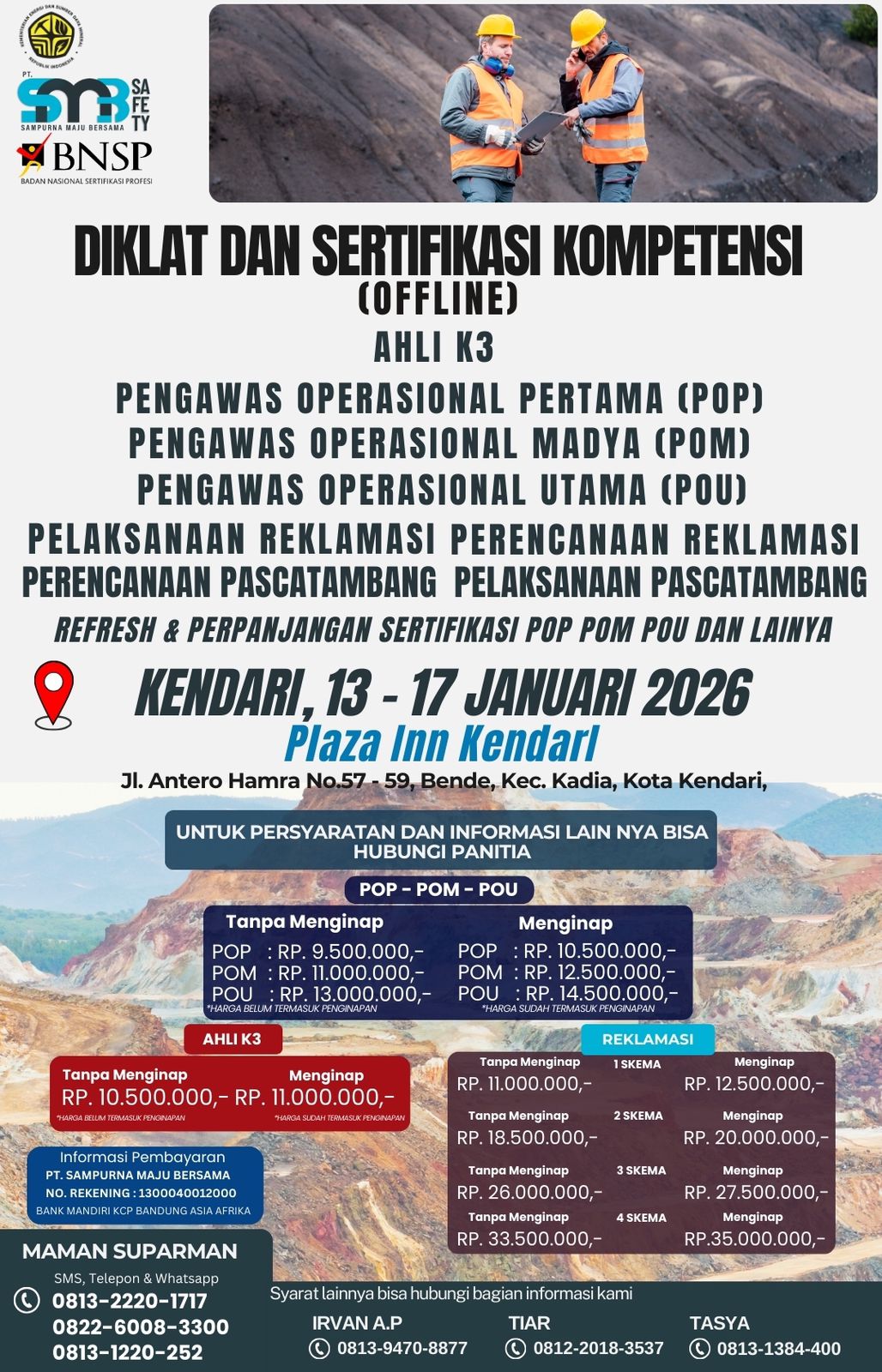 Diklat & Sertifikasi Kompetensi 13 - 17 Januari 2026